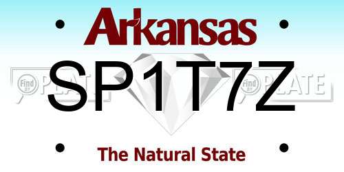 SP1T7Z Arkansas License Plate