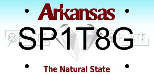 SP1T8G Arkansas License Plate