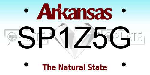 SP1Z5G Arkansas License Plate