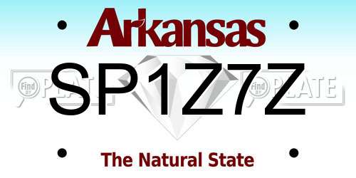 SP1Z7Z Arkansas License Plate