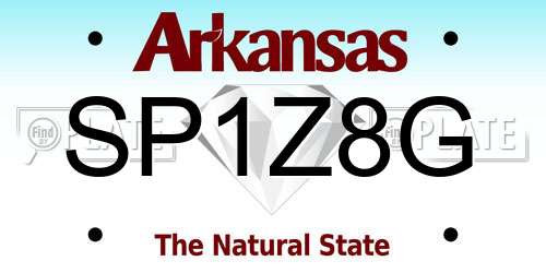 SP1Z8G Arkansas License Plate