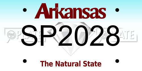 SP2028 Arkansas License Plate
