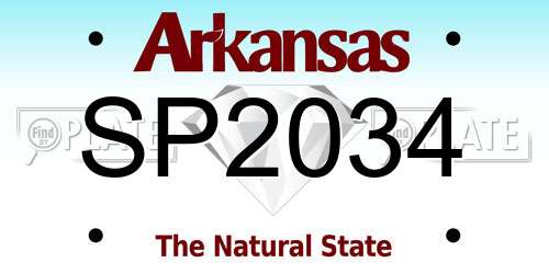 SP2034 Arkansas License Plate