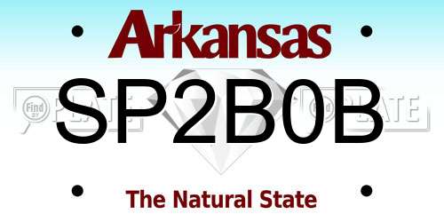 SP2B0B Arkansas License Plate