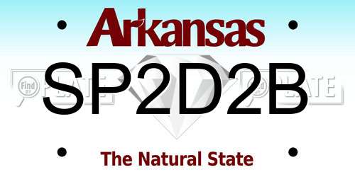 SP2D2B Arkansas License Plate