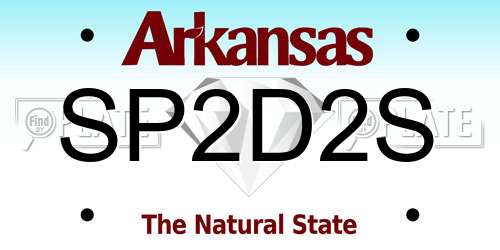 SP2D2S Arkansas License Plate