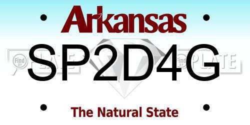 SP2D4G Arkansas License Plate