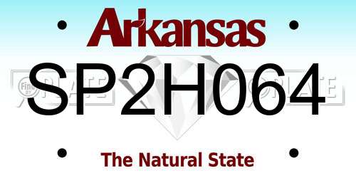 SP2H064 Arkansas License Plate