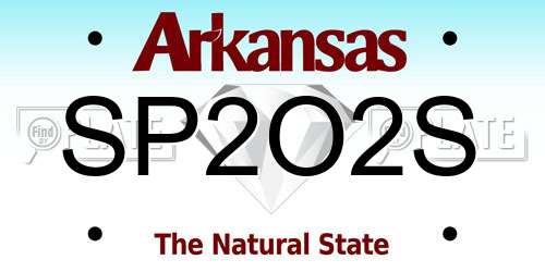 SP2O2S Arkansas License Plate