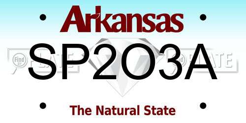 SP2O3A Arkansas License Plate