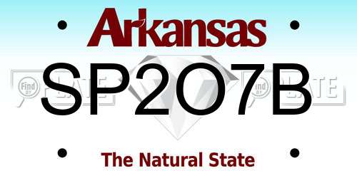 SP2O7B Arkansas License Plate