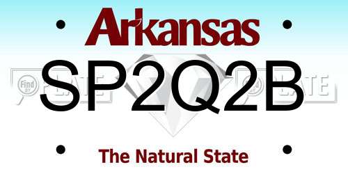 SP2Q2B Arkansas License Plate