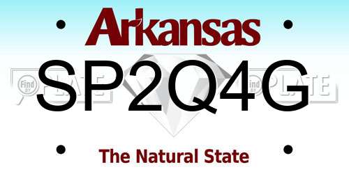 SP2Q4G Arkansas License Plate