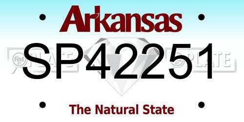 SP42251 Arkansas License Plate