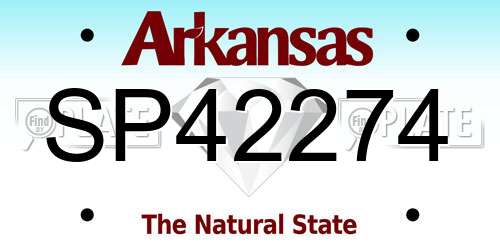 SP42274 Arkansas License Plate