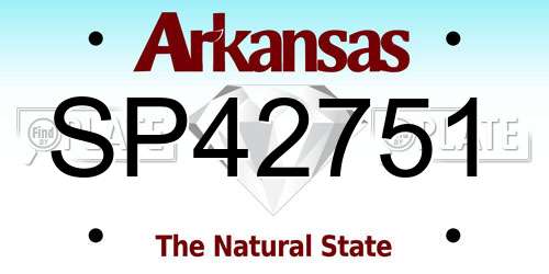 SP42751 Arkansas License Plate