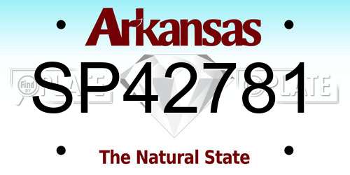 SP42781 Arkansas License Plate