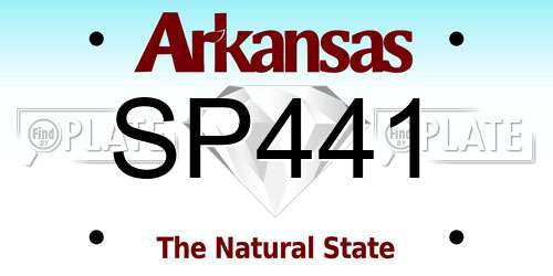 SP441 Arkansas License Plate