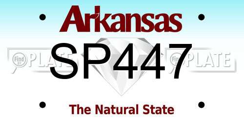 SP447 Arkansas License Plate