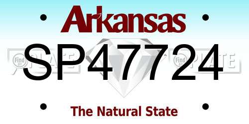 SP47724 Arkansas License Plate