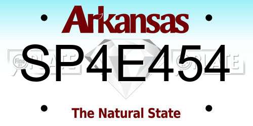 SP4E454 Arkansas License Plate