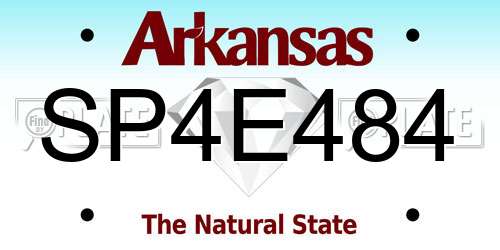 SP4E484 Arkansas License Plate