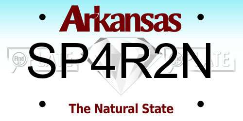SP4R2N Arkansas License Plate