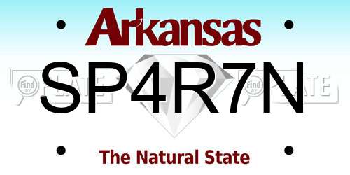 SP4R7N Arkansas License Plate