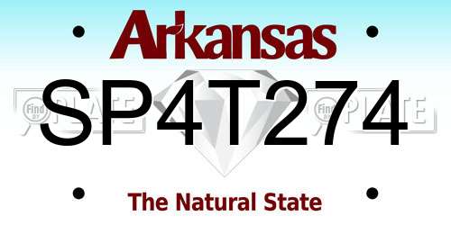 SP4T274 Arkansas License Plate