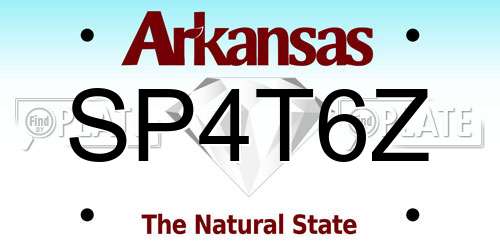 SP4T6Z Arkansas License Plate