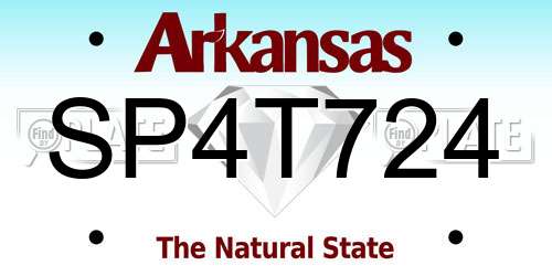 SP4T724 Arkansas License Plate