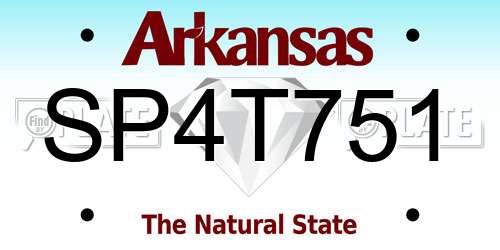 SP4T751 Arkansas License Plate