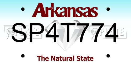 SP4T774 Arkansas License Plate
