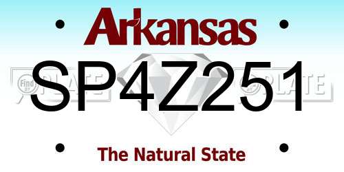 SP4Z251 Arkansas License Plate
