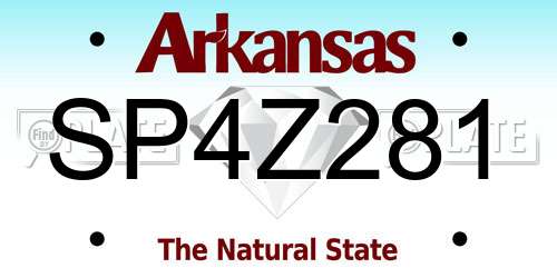 SP4Z281 Arkansas License Plate