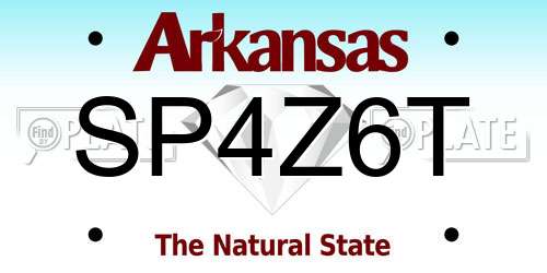 SP4Z6T Arkansas License Plate