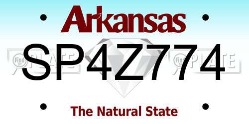 SP4Z774 Arkansas License Plate