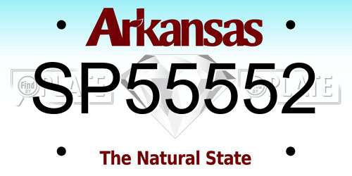 SP55552 Arkansas License Plate