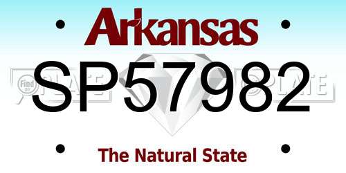 SP57982 Arkansas License Plate