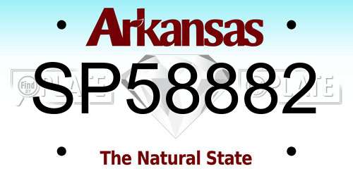 SP58882 Arkansas License Plate