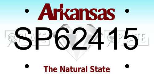 SP62415 Arkansas License Plate