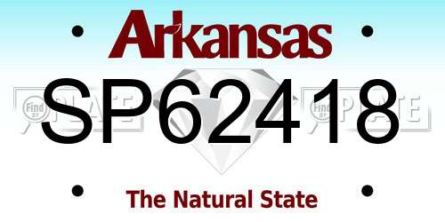SP62418 Arkansas License Plate