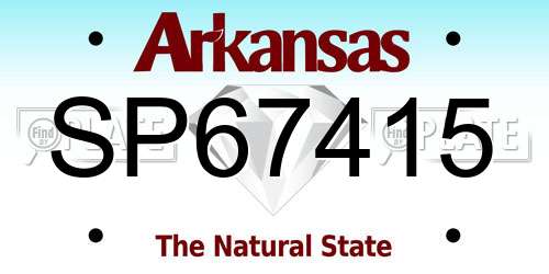 SP67415 Arkansas License Plate