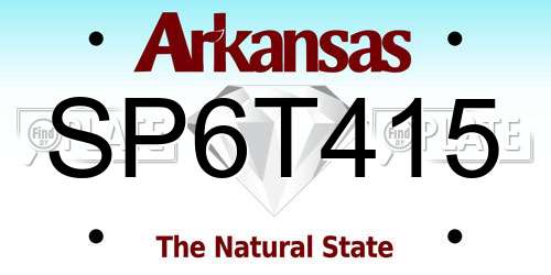 SP6T415 Arkansas License Plate