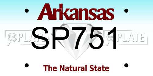 SP751 Arkansas License Plate
