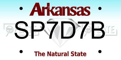 SP7D7B Arkansas License Plate