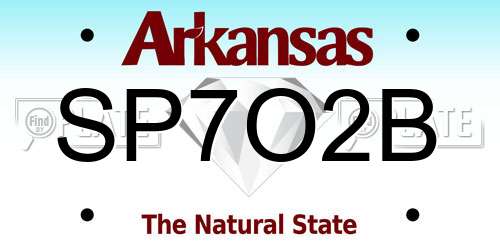 SP7O2B Arkansas License Plate
