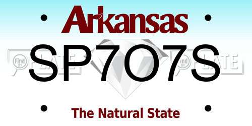 SP7O7S Arkansas License Plate