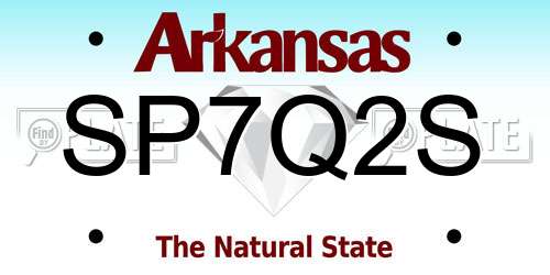SP7Q2S Arkansas License Plate