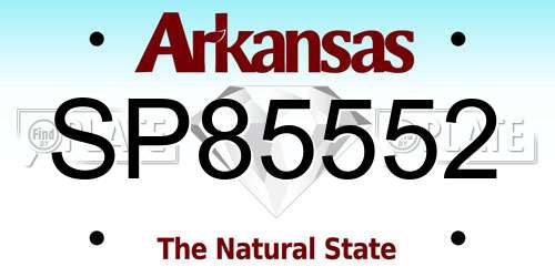 SP85552 Arkansas License Plate